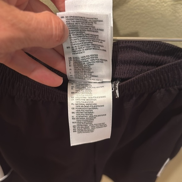 Adidas Black and White Athletic Shorts with Signature Stripes - Picture 7 of 9